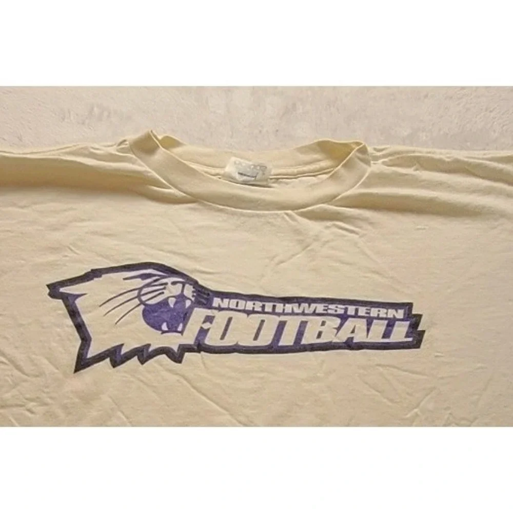 Vintage Adidas Northwestern Football T-Shirt Men's XL White‎ Wildcats NCAA 90s